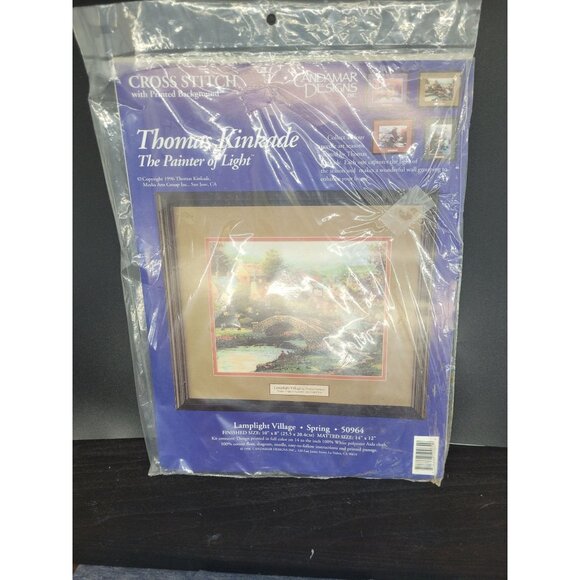 Thomas Kinkade Cross Stitch Kit Lamplight Village - Spring 14x12 Pre-Printed - Picture 4 of 4